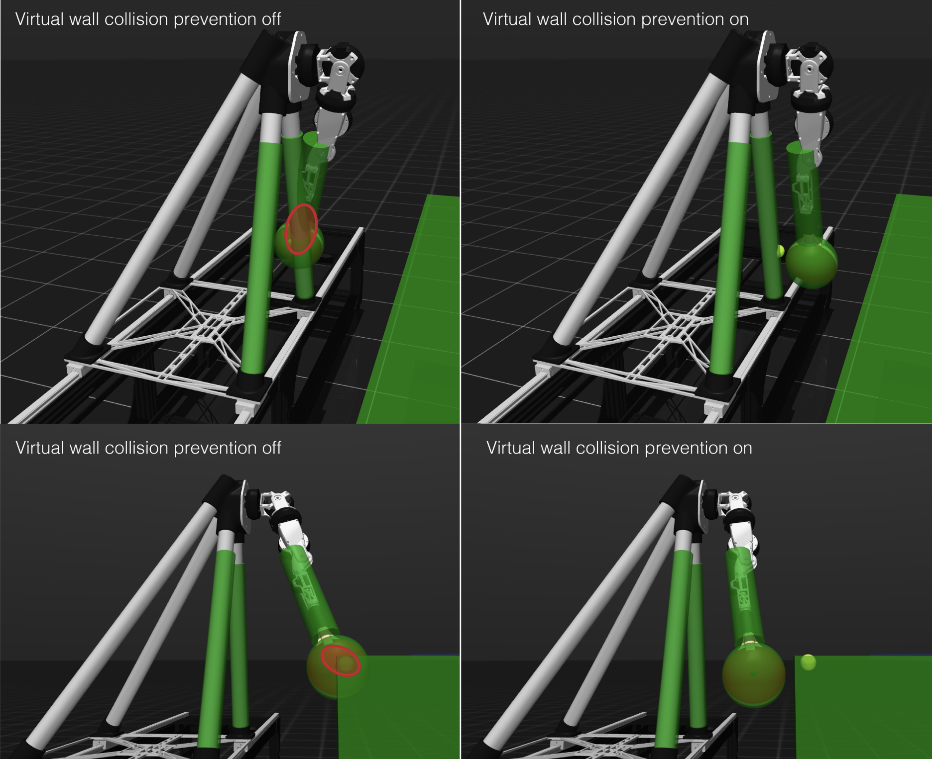 Gantry virtual wall controller