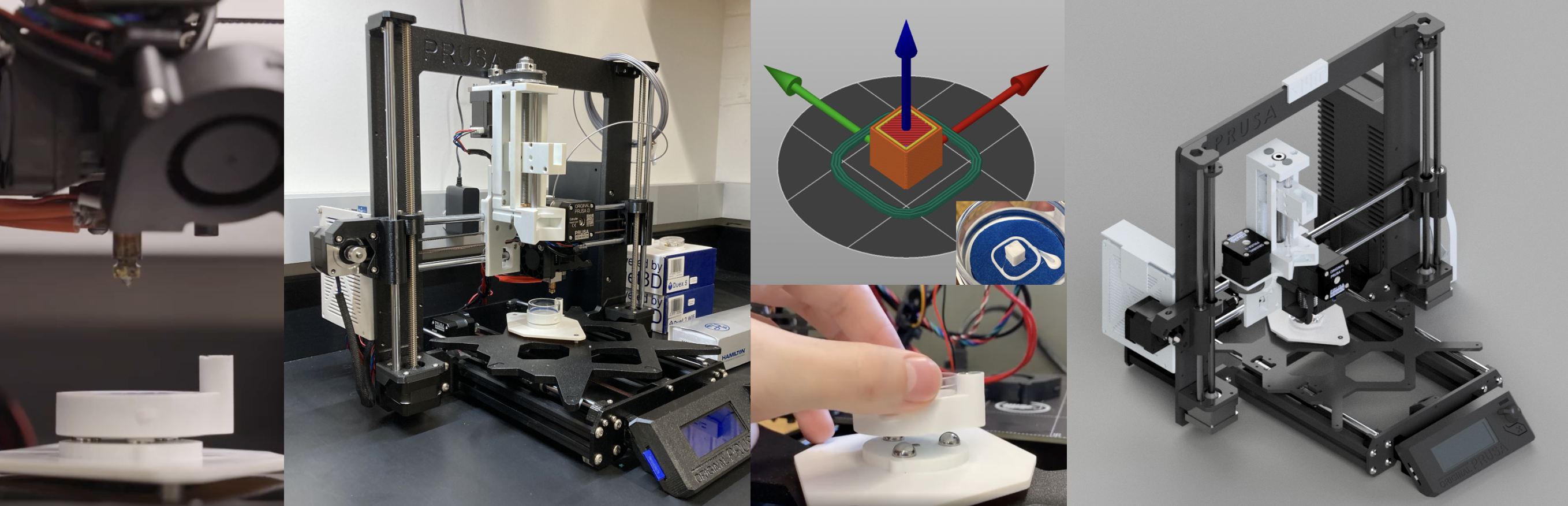 Custom hybrid thermoplastic and hydrogel 3D printer